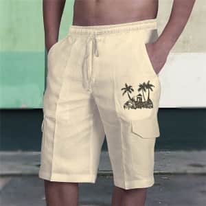 Men's Drawstring Waist Graphic Cargo Shorts for $8 Men's Drawstring Waist Graphic Cargo Shorts for $8