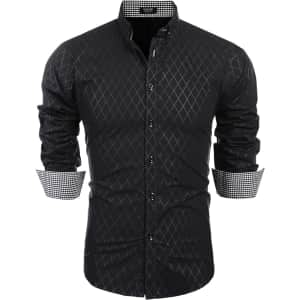 Coofandy Men's Slim Fit Plaid Dress Shirt for $10 Coofandy Men's Slim Fit Plaid Dress Shirt for $10